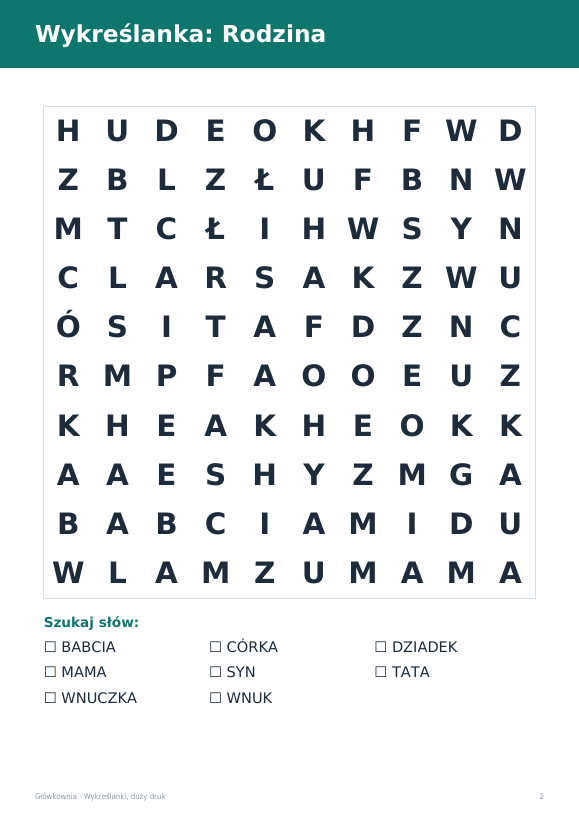 Wykreślanki dużym drukiem
